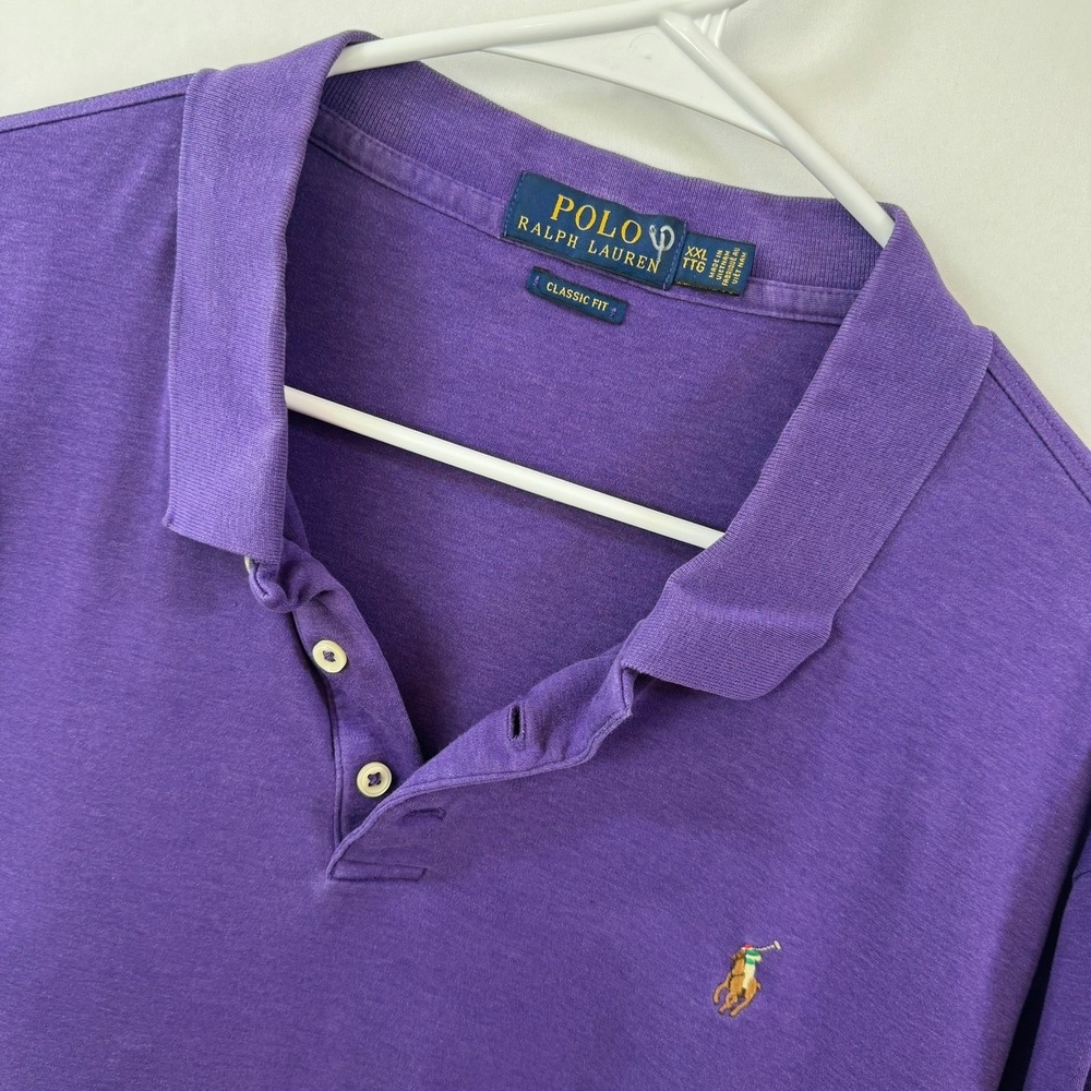 Polo Ralph Lauren Mens XXL Classic Fit Purple Short Sleeve Cotton Polo Shirt